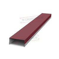 Крепежная планка верхняя Texas 0,45 PE с пленкой RAL 3005 красное вино Крепежная планка верхняя Texas 0,45 PE с пленкой RAL 3005 красное вино
