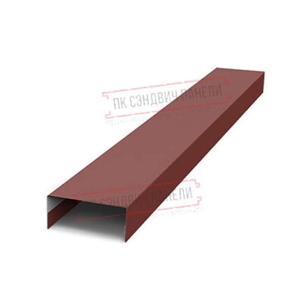 Купить крепежную планку нижнюю Texas 0,5 Satin с пленкой RAL 3009 оксидно-красный 