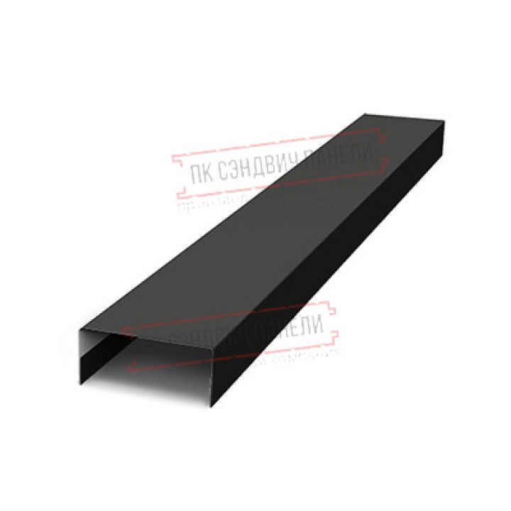 Крепежная планка нижняя Texas 0,5 Satin с пленкой RAL 9005 черный