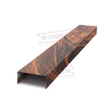Крепежная планка нижняя Texas 0,45 Print Elite Chestnut Wood (обратная сторона серая)
