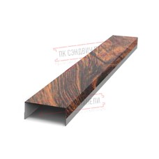 Крепежная планка верхняя Texas 0,45 Print Elite Chestnut Wood (обратная сторона серая)