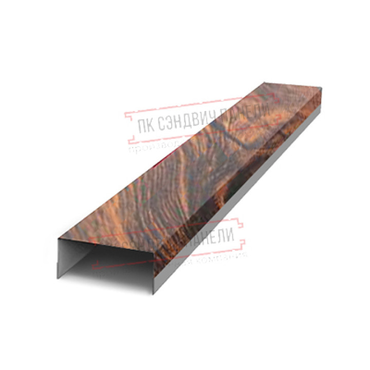 Крепежная планка верхняя Texas 0,45 Print Elite Chestnut Wood (обратная сторона серая)