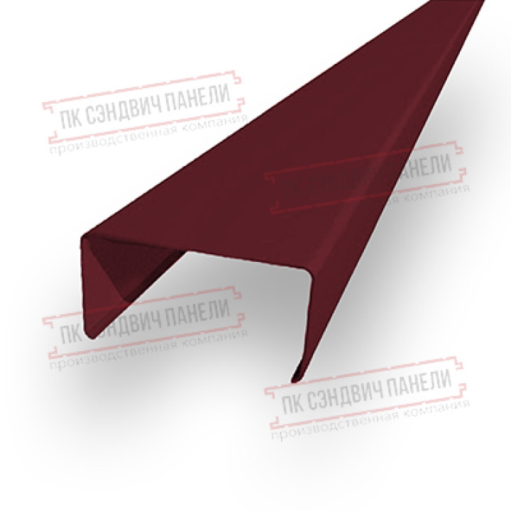 Декоративная планка П - 46х37, двухсторонний ПЭ, Ral 3005 - 0,5мм