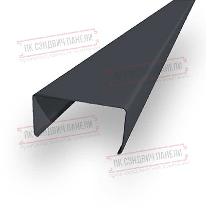 Декоративная планка П - 46х37, двухсторонний ПЭ, Ral 7024 - 0,45мм