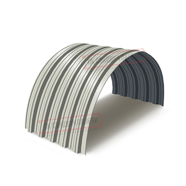 Profnastil NS35PG-0.5, Eni-1100, Poliester RAL9002